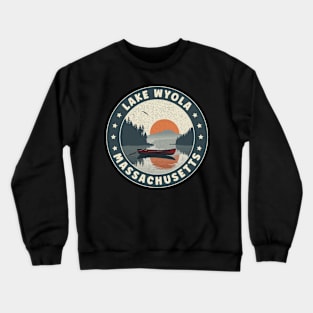 Lake Wyola Massachusetts Sunset Crewneck Sweatshirt